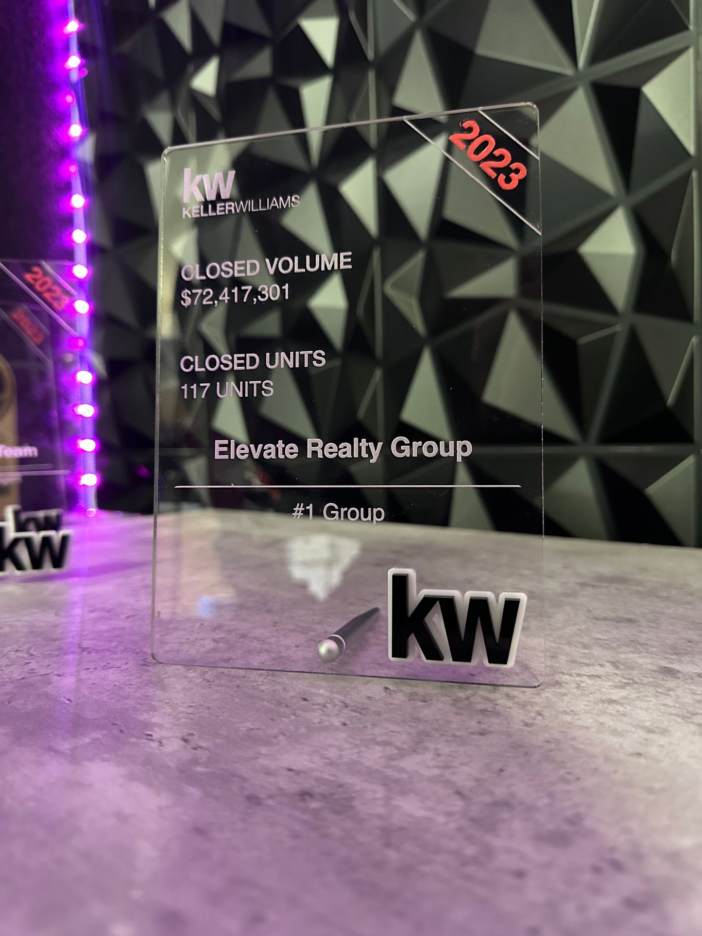 Custom Acrylic Logo Awards with Standoff hardware
