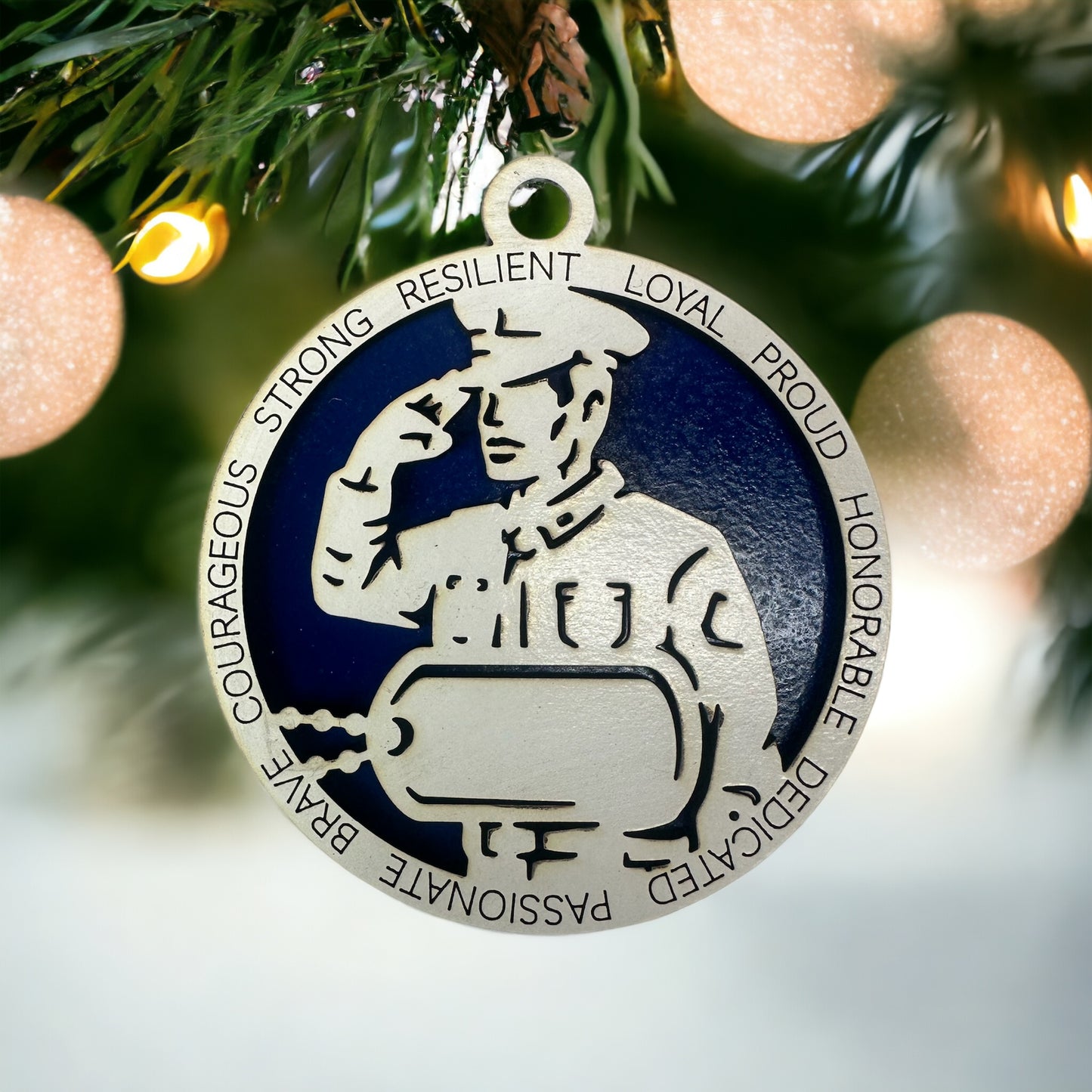 Coast Guard Ornaments- Blue Backer