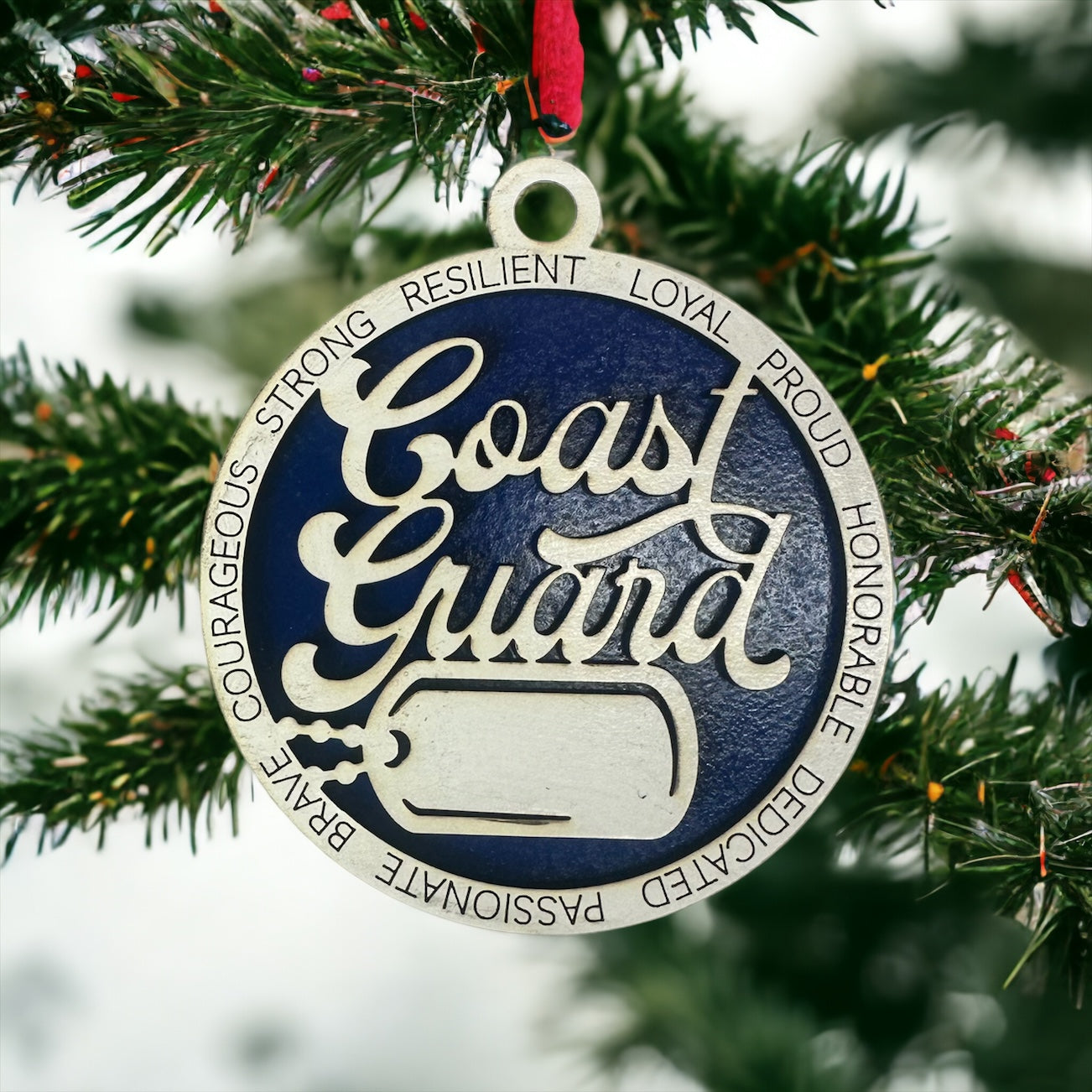 Coast Guard Ornaments- Blue Backer