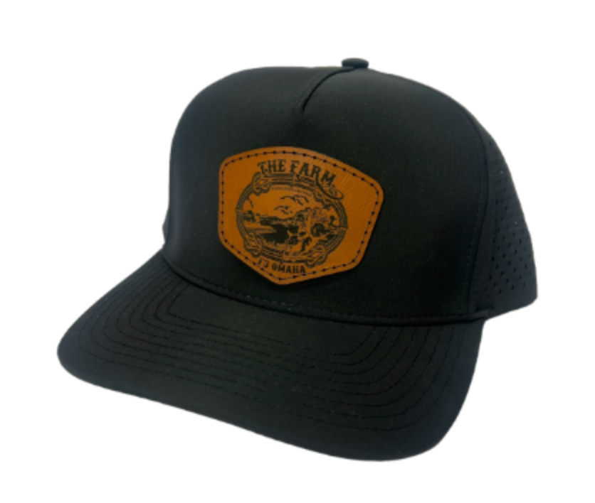 MG-Black-Osprey (flat-bill), rawhide patch (stitched)