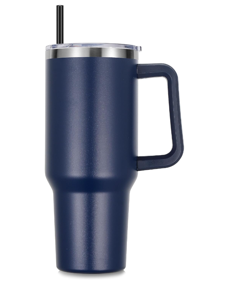 Black 40 oz Dupe Travel Cup with Handle 2.0 – Laser Llama