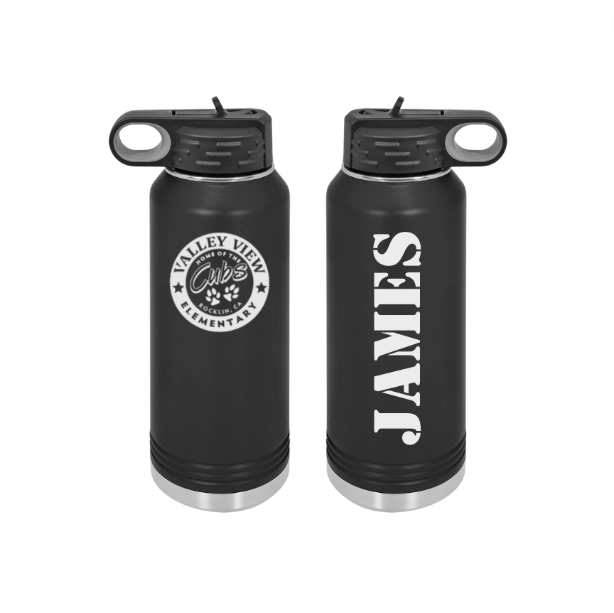 Valley View Fundraiser 32oz Water Bottle- Black