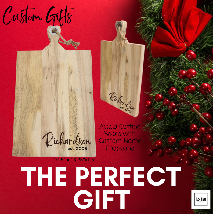 Acacia Cutting Board with Custom Engraving- Rocklin FC Fundraiser