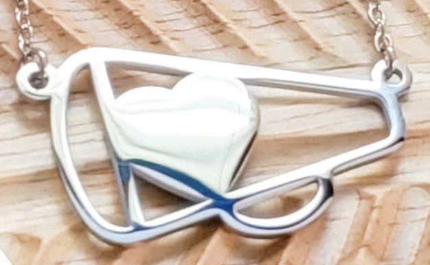 Megaphone Heart Necklace with Custom Engraving