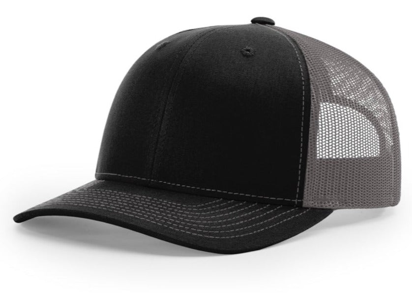 American Flag - Charcoal / Black Richardson 112 Leather Patch Hat – KC  Laser Co