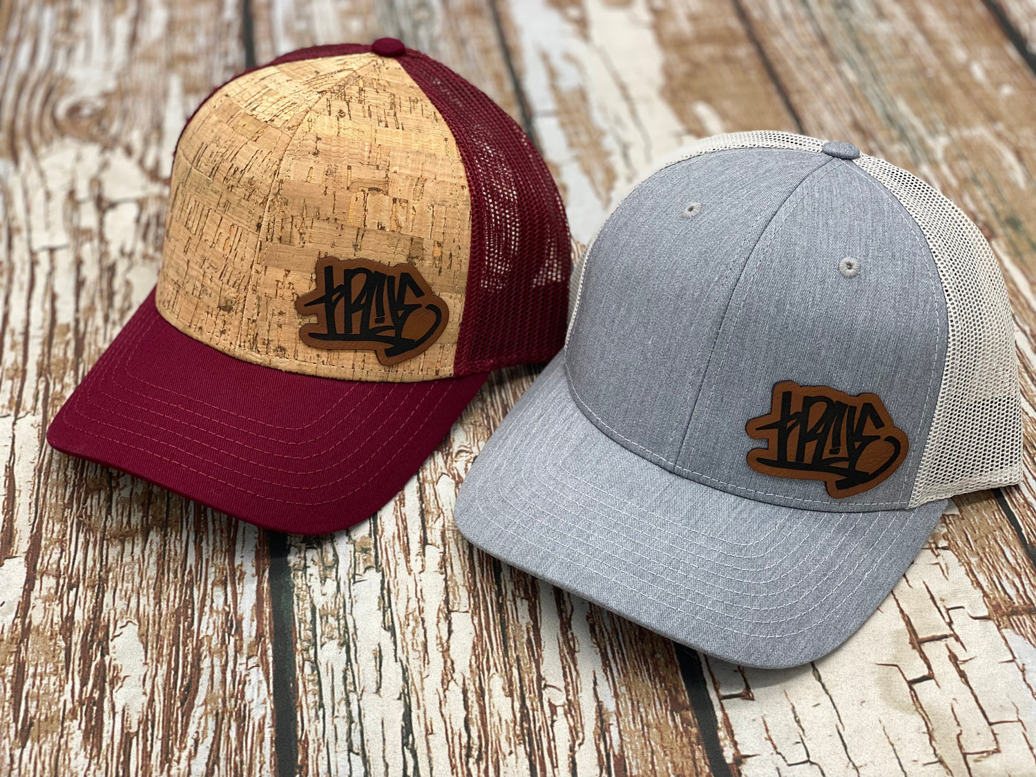 Maroon Cork or Heather Light Gray with rawhide patch