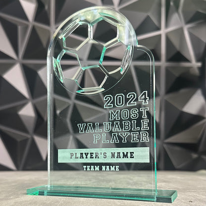 Green Edge "Glass" Acrylic Custom Awards- Soccer