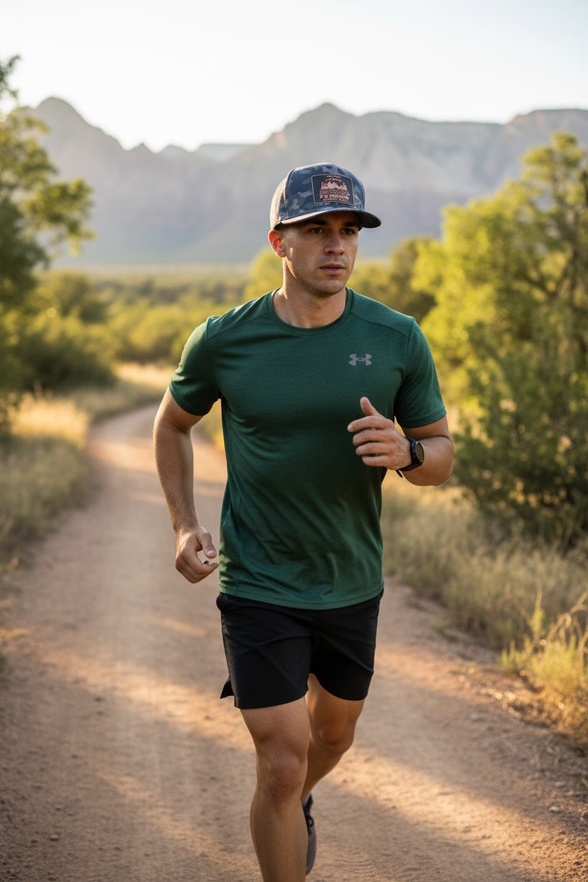 NorCal Ragnar Olive Camo Performance Hat with Copper Patch
