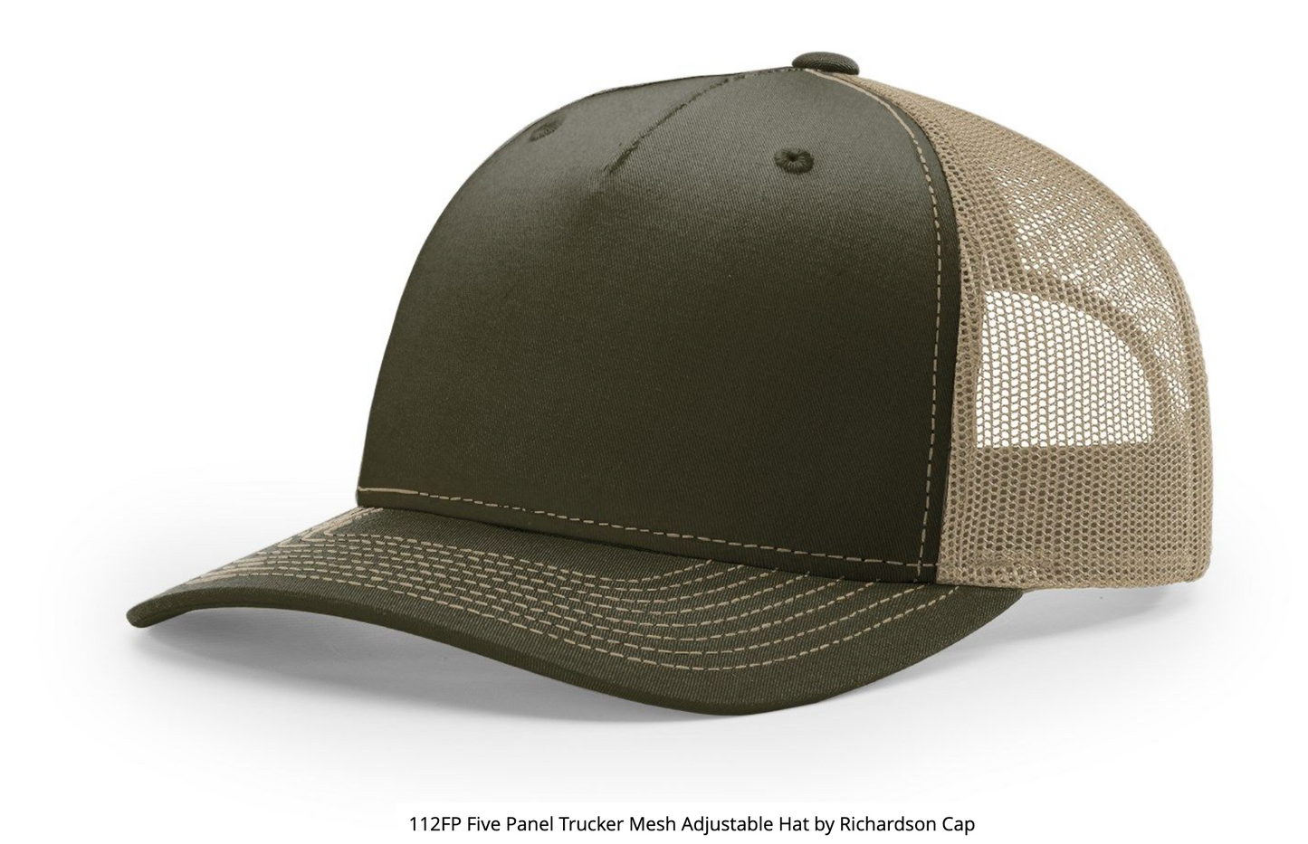 Richardson 112FP Olive/Tan Hat- stitched patch