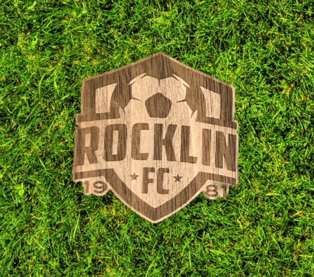 Rocklin FC Wood Veneer Sticker