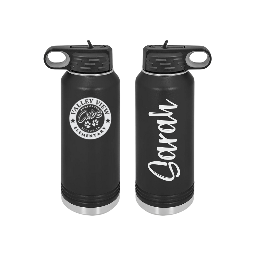 Valley View Fundraiser 32oz Water Bottle- Black