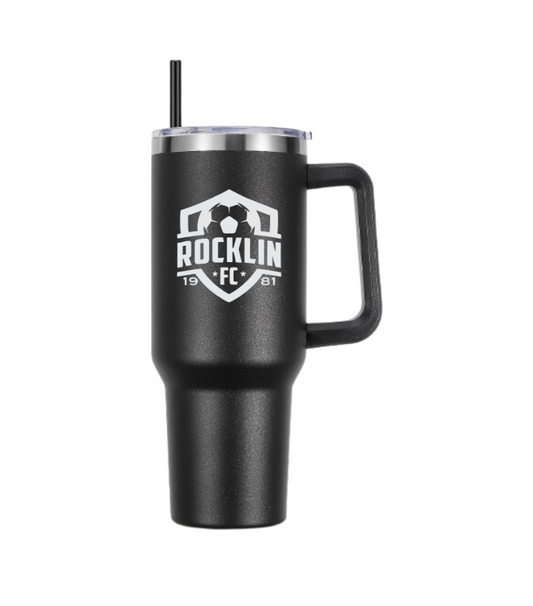 Black 40 oz "Dupe" Travel Cup with Handle 2.0