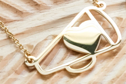 Megaphone Heart Necklace with Custom Engraving