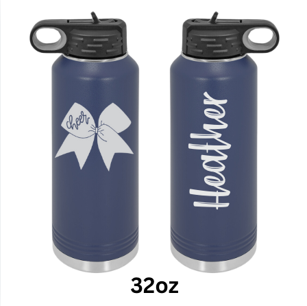 Navy Cheer Water Bottles 32oz