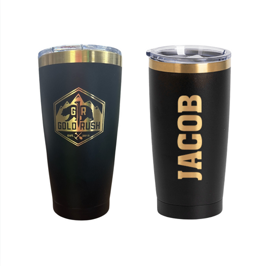 GOLD RUSH 20oz Black/Gold Coffee Tumbler