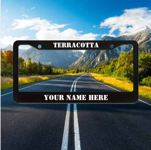 Custom Terracotta License Plate Frame