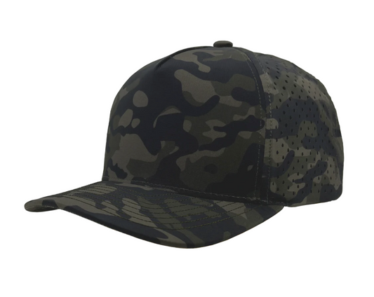 Olive Camo Performance Hat-Curved Bill