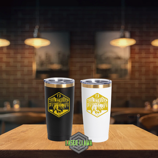 NEW Gold Rush 20oz Black/Gold Coffee Tumbler