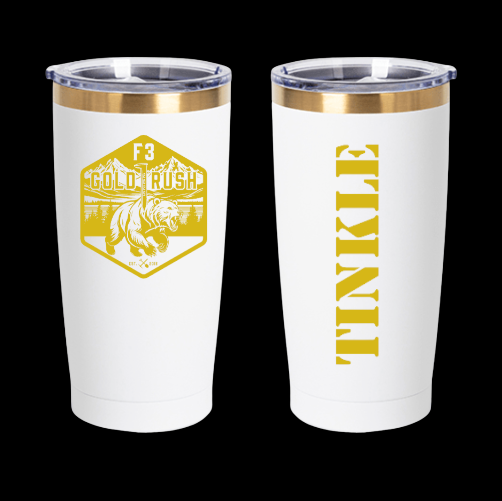 NEW Gold Rush 20oz Black/Gold Coffee Tumbler