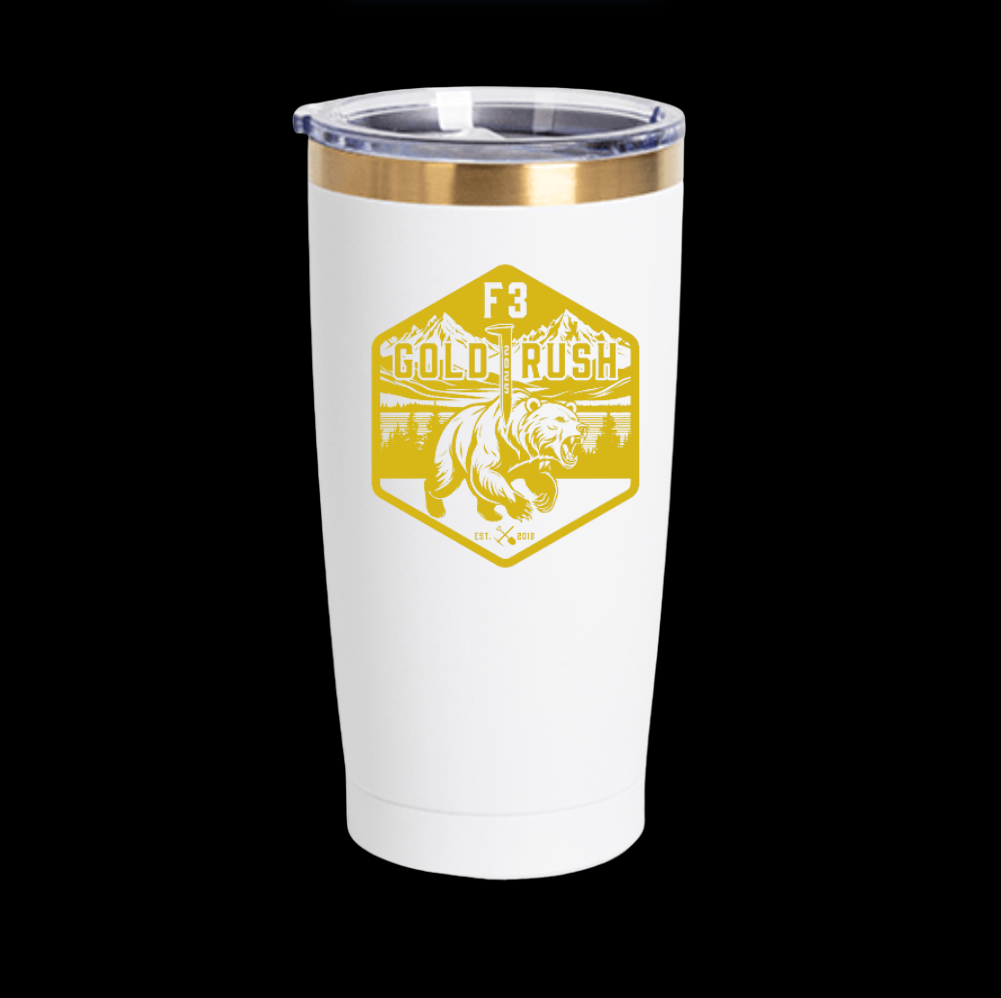 NEW Gold Rush 20oz Black/Gold Coffee Tumbler
