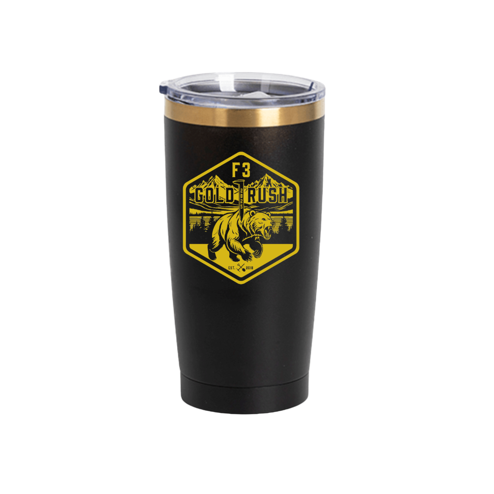 NEW Gold Rush 20oz Black/Gold Coffee Tumbler