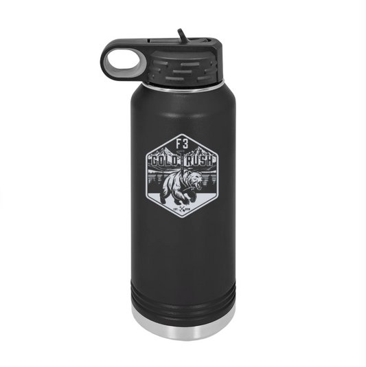 NEW Gold Rush 32oz Black Water Bottle
