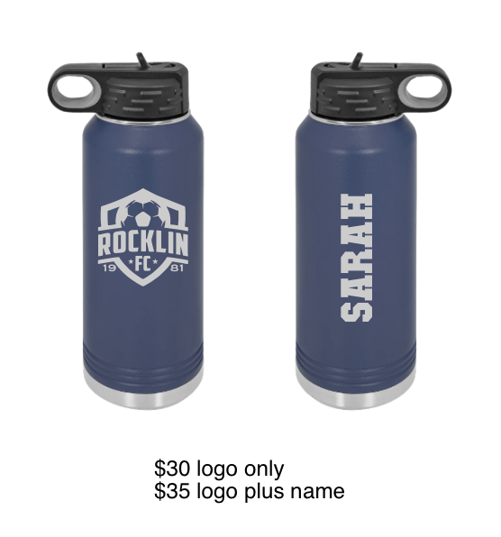 Rocklin FC Soccer 32oz Water Bottle – Laser Llama